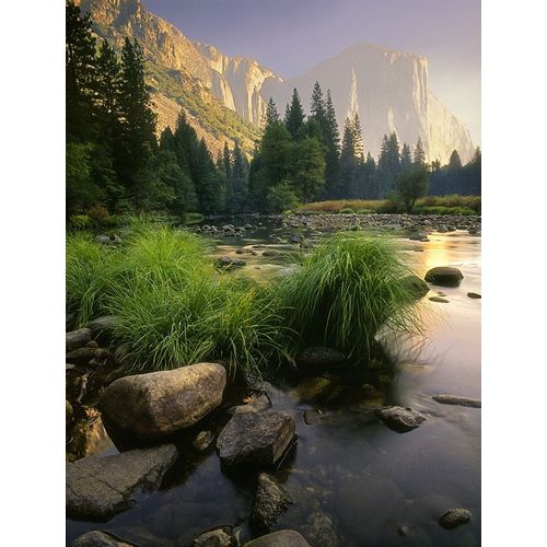 Merced River flows through Yosemite National Park in California